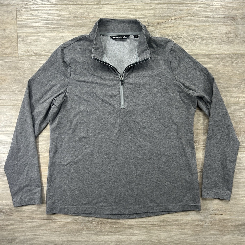 Travis Mathew Women's XL Gray 1/4 Zip Pullover‎ Logo Golf